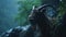 Epic Fantasy Goat Background In Rain - Free High-quality Image