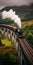 Epic Fantasy: Train Riding On Scottish Landscape Bridge