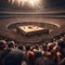 Epic gladiatorial arena, Spectacular arena filled with roaring crowds and deadly challenges as gladiators fight for their lives4