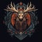 Epic High Fantasy Norse mythology Viking Nature themed logo coat of arms emblem.