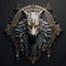 Epic High Fantasy Norse mythology Viking Wolf Head logo coat of arms emblem