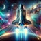 Epic Liftoff: AI Crafted Space Shuttle Launching into Space