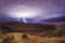 Epic lightning and thunderstorm in the desert of southern California