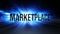 Epic Marketplace Text Effect With Misty Blue Shine 3D Volume Light Rays And Shadow On The Floor