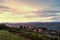 Epic Morning Sky Over Tuscany Landscape with Village