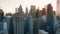 Epic New York city cityscape background, Aerial Manhattan buildings at sunset 4K