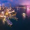 Epic night of the Star Ferry Pier in Tsim Sha Tsui, Hong Kong