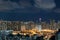 Epic night view of Tsuen Wan, West side of Hong Kong, aerial view