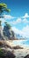 Epic Ocean Cliff With Beach, Trees, And Rocky Walls - Inspired By Kawacy
