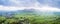 Epic panorama of the landscape near Abergavenny and Govilon, South Wales of United Kingdom