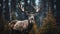 Epic Portraiture: Majestic Deer In Rainy Forest