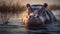 Epic Portraiture A Majestic Hippopotamus In Golden Light