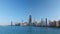 Epic shot of Chicago and lake Michigan during the day.