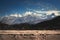 Epic shot of the snowy Andes Mountains, near Uspallata, Mendoza, Argentina