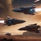 Epic space battle, starfighters and spaceships engaged in intergalactic warfare, sci-fi art3