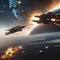 Epic space battle, starfighters and spaceships engaged in intergalactic warfare, sci-fi art5