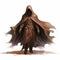 Epic Specter In Brown Cloak: Tenebrism Digital Painting For D&d