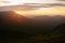 Epic sunset in the Carpathian mountains