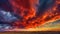 Epic sunset clouds, colorful sunset, beautiful clouds, orange and red colors. Generative Ai