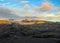 Epic sunset with and Myrdalsjokull landscape, Katla caldera, Botnar-Ermstur, Laugavegur Trail, southern Iceland