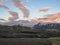 Epic sunset with and Myrdalsjokull landscape, Katla caldera, Botnar-Ermstur, Laugavegur Trail, southern Iceland