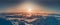 Epic sunset panoramic view of the Antarctica.