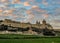 Epic sunset view of the Cathedral of St. Paul and skyline of medieval walled fortified city Mdina Rabat on the Mediterranean