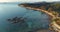 Epic tropical beach clear water bay aerial view