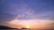 Epic tropical clouds at sunset or sunrise over sea Timelapse,The sun touches horizon, Red sky in golden hour amazing seascape,The