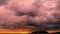 Epic tropical clouds at sunset or sunrise over sea Timelapse The sun touches horizon Red sky in golden hour amazing seascape Ocean