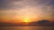 Epic tropical clouds at sunset or sunrise over sea video 4K, The sun touches horizon, Red sky in golden hour amazing seascape,Ocea