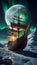 Epic Viking Voyage Valhalla Ship Soars Through Aurora Northern Lights to the Moon