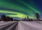 Epic winter landscape from Sweden with northern lights