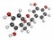 Epicatechin (l-epicatechin) chocolate flavonoid molecule. Atoms are represented as spheres with conventional color coding: