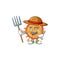 Epidemic in Farmer mascot design with hat and pitchfork