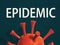 Epidemic theme with a red virus