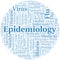 Epidemiology word cloud on white background