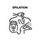 Epilation Care Vector Black Illustrations