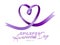 Epilepsy Awareness Day, March 26. The purple ribbon formed into a beautiful heart. Chronic brain disease.Epilepsy Awareness Day,
