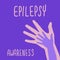 Epilepsy awareness text on purple backdrop for social banner