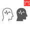 Epilepsy line and glyph icon, illness and neurology, epilepsy sign vector graphics, editable stroke linear icon, eps 10.