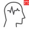 Epilepsy line icon, illness and neurology, epilepsy sign vector graphics, editable stroke linear icon, eps 10.