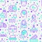 Epilepsy seamless pattern with thin line icons