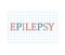 Epilepsy word written on checkered paper sheet