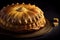 Epiphany cake and crown on wooden table