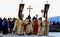 Epiphany feast day Eastern Othodox procession Varna Bulgaria