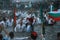 Epiphany Traditions - Jordan. Men dance in the icy waters of the river Tunja on January 6, 2011, Kalofer, Bulgaria