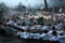 Epiphany Traditions - Jordan. Men dance in the icy waters of the river Tunja on January 6, 2011, Kalofer, Bulgaria