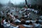 Epiphany Traditions - Jordan. Men dance in the icy waters of the river Tunja on January 6, 2011, Kalofer, Bulgaria