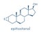 Epitiostanol epithioandrostanol cancer drug molecule. Skeletal formula.